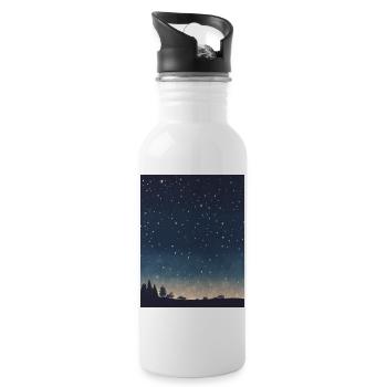 Starry sky - Water bottle with straw - white - Right