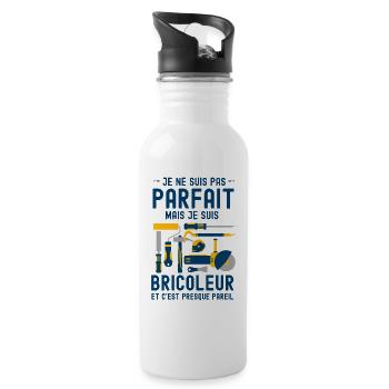 Pas parfait mais bricoleur 4 - Gourde avec paille intégrée - blanc - Droite
