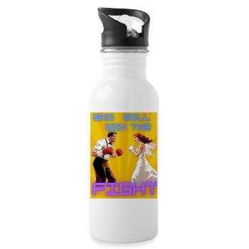 Weddingfight - Trinkflasche mit integriertem Trinkhalm - Weiß - Rechts
