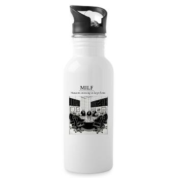 Manatees investing in large firms - Water bottle with straw - white - Right