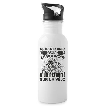 Pouvoir d'un retraité sur un vélo - Gourde avec paille intégrée - blanc - Droite
