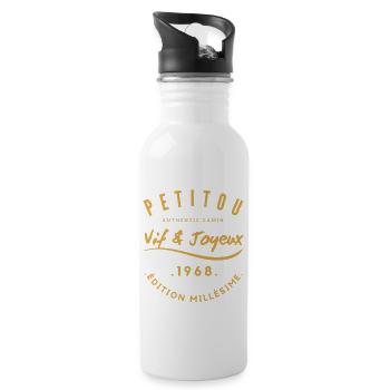 "Petitou 1968" - Trinkflasche mit integriertem Trinkhalm - Weiß - Rechts