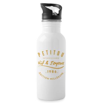 "Petitou 1986" - Trinkflasche mit integriertem Trinkhalm - Weiß - Rechts
