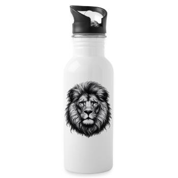 Lion - Water bottle with straw - white - Right