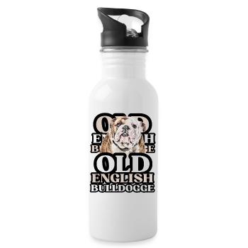 OLD ENGLISH BULLDOG Dog Dogs Bulldog - Water bottle with straw - white - Right