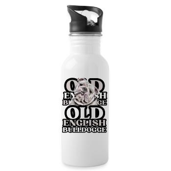 OLD ENGLISH BULLDOG Dog Dogs Bulldog - Water bottle with straw - white - Right