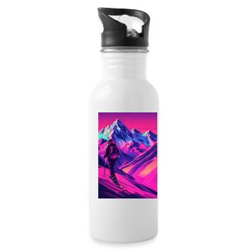 Skifahren - Trinkflasche mit integriertem Trinkhalm - Weiß - Rechts