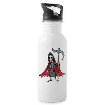 Sensemann - Der Tod persönlich - Trinkflasche mit integriertem Trinkhalm - Weiß - Rechts