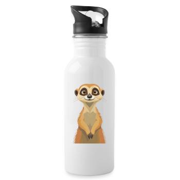 Meerkat - Water bottle with straw - white - Right