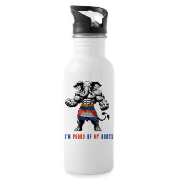 Je suis fier de mes itinéraires au Cambodge - Gourde avec paille intégrée - blanc - Droite