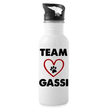 team gassi - Trinkflasche mit integriertem Trinkhalm - Weiß - Rechts