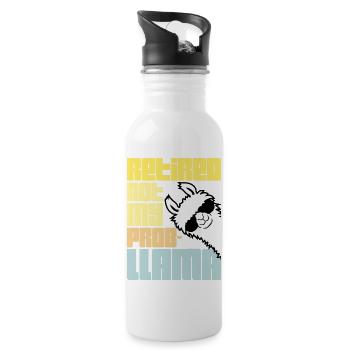 Nicht mein Prob Lama Ruhestand Prob-Llama im Ruhestand - Trinkflasche mit integriertem Trinkhalm - Weiß - Rechts