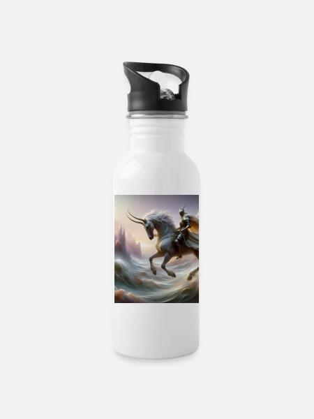 SkyQuest - Water bottle with straw - white