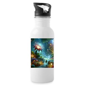 LuminaBloom - Water bottle with straw - white - Right