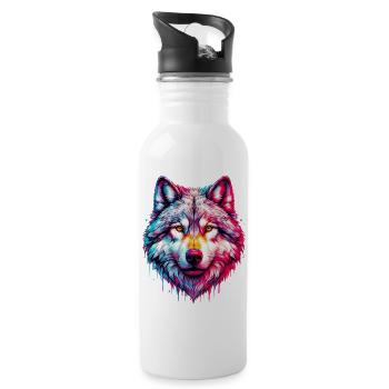 Loup - Gourde avec paille intégrée - blanc - Droite