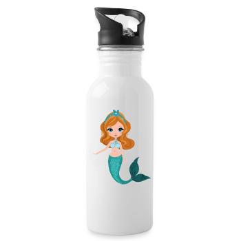 Mermaid - Water bottle with straw - white - Right