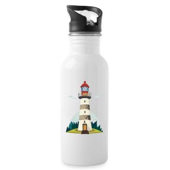Phare - Gourde avec paille intégrée - blanc - Droite