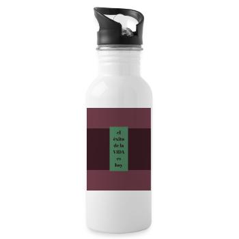 Erfolg ist heute - Trinkflasche mit integriertem Trinkhalm - Weiß - Rechts