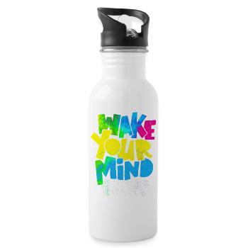 Vacation Late Summer Summer Vacation Holiday Sea Quote - Water bottle with straw - white - Right
