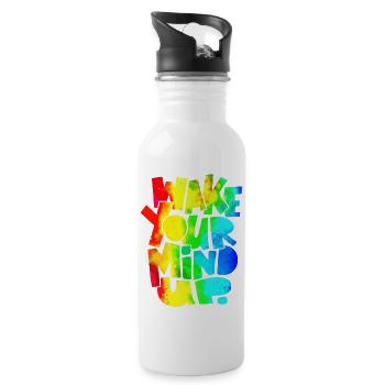 Vacation Late Summer Summer Vacation Holiday Sea Quote - Water bottle with straw - white - Right
