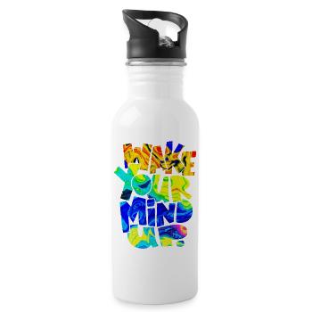 Vacation Late Summer Summer Vacation Holiday Sea Quote - Water bottle with straw - white - Right