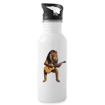 des Dschungels Gitarre - Trinkflasche mit integriertem Trinkhalm - Weiß - Rechts