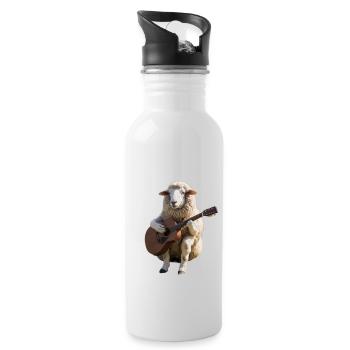 mouton brebie guitare - Gourde avec paille intégrée - blanc - Droite