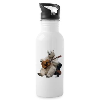Weiße Polar Bear Gitarre - Trinkflasche mit integriertem Trinkhalm - Weiß - Rechts