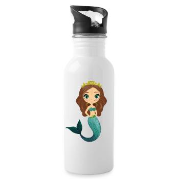 Mermaid - Water bottle with straw - white - Right