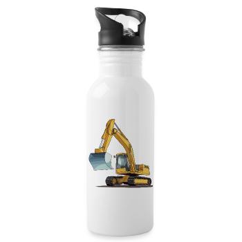 Bagger - Trinkflasche mit integriertem Trinkhalm - Weiß - Rechts