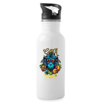 Wisdom of the Sacred Monkey - Trinkflasche mit integriertem Trinkhalm - Weiß - Rechts