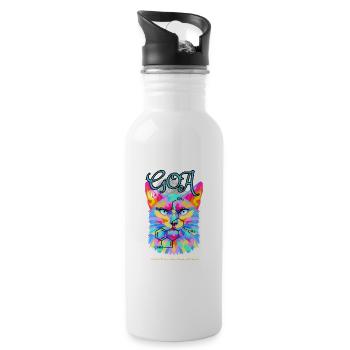 Goa Cat : T-shirt d’aventure LSD - Gourde avec paille intégrée - blanc - Droite