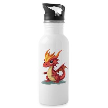 Dragon - Water bottle with straw - white - Right