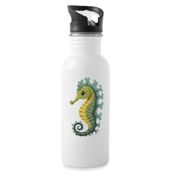 Sea horse - Water bottle with straw - white - Right