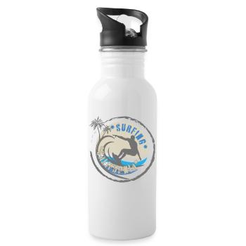 Surfing California - Trinkflasche mit integriertem Trinkhalm - Weiß - Rechts