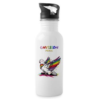 Vibrant Pride Dove : un symbole de paix et de LGBTQ+ - Gourde avec paille intégrée - blanc - Droite