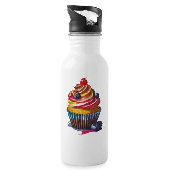 Cupcake - Water bottle with straw - white - Right