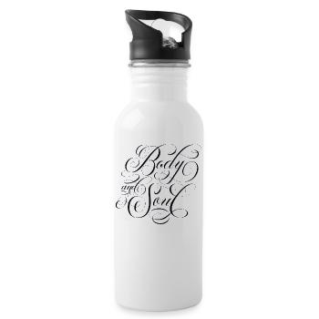 Body and Soul - Trinkflasche mit integriertem Trinkhalm - Weiß - Rechts