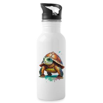 Turtle - Water bottle with straw - white - Right