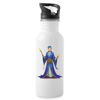 Chinesischer Zauberer - Trinkflasche mit integriertem Trinkhalm - Weiß - Rechts
