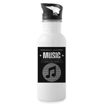 Musik - Trinkflasche mit integriertem Trinkhalm - Weiß - Rechts