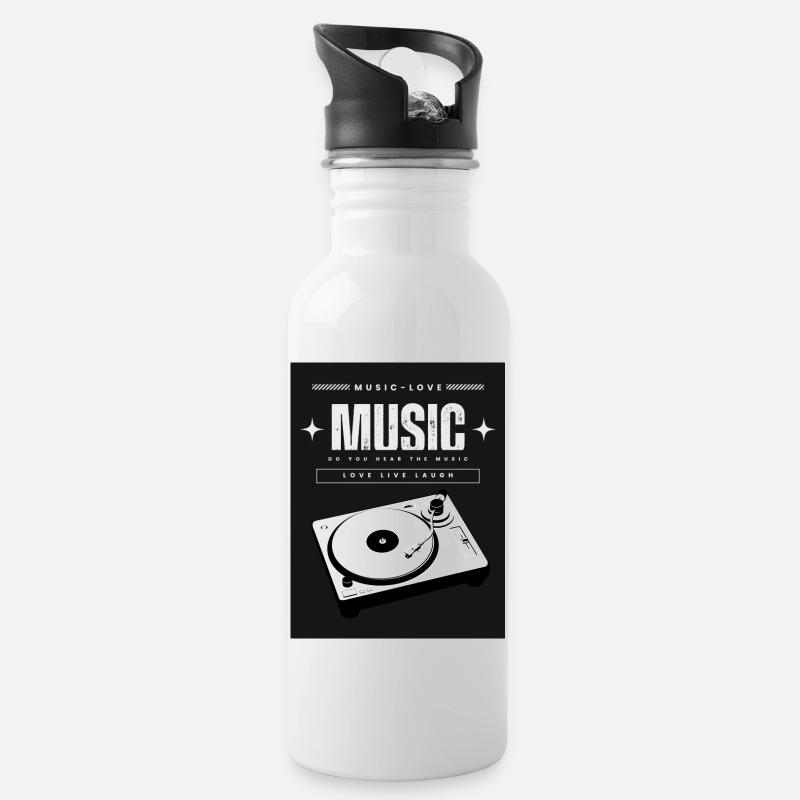 DJ pult - Trinkflasche mit integriertem Trinkhalm - Weiß