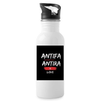 ANTIFA - Gourde avec paille intégrée - blanc - Droite