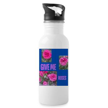 GIVE ME ROSES - Gourde avec paille intégrée - blanc - Droite