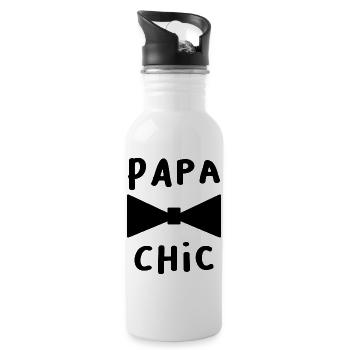 VATERTAG. FROHER VATERTAG. PAPA - Trinkflasche mit integriertem Trinkhalm - Weiß - Rechts