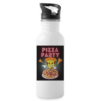 Soirée pizza - Gourde avec paille intégrée - blanc - Droite