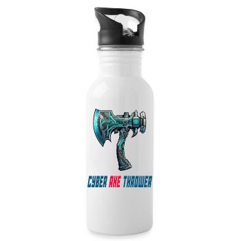 Hache à lancer une cyberhache, design sportif - Gourde avec paille intégrée - blanc - Droite