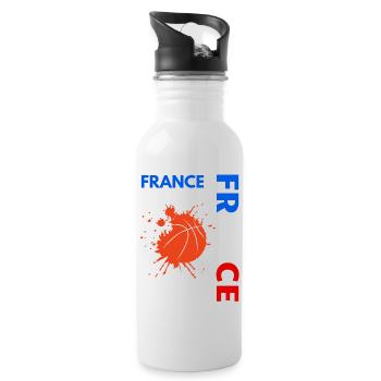 france basketball suporteurs design, basketball - Gourde avec paille intégrée - blanc - Droite