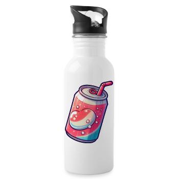 Soda Can - Vintage Barware - Water bottle with straw - white - Right