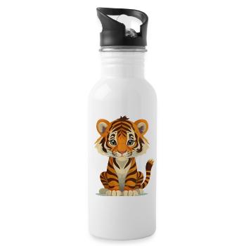 Tiger - Trinkflasche mit integriertem Trinkhalm - Weiß - Rechts